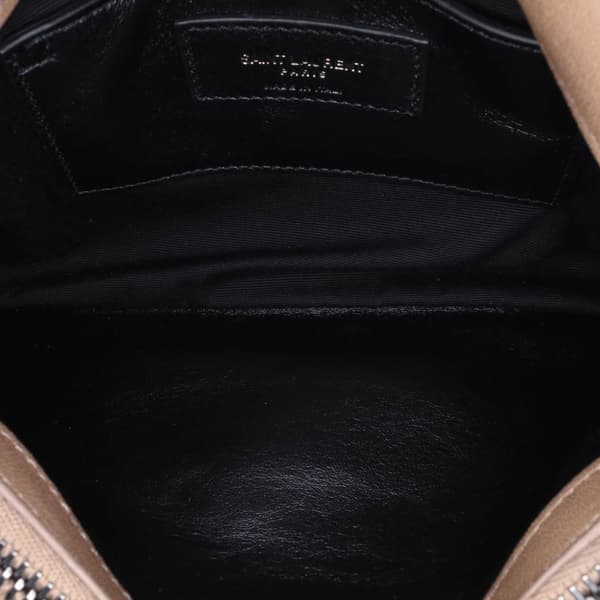 Pre-owned Saint Laurent Medium Quilted Diamond Calfskin Monogram College Satchel Brown