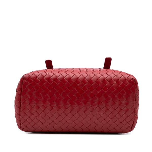 Pre-owned Bottega Veneta Mini Nappa Intrecciato Roma Satchel Red
