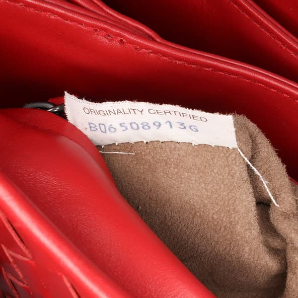 Pre-owned Bottega Veneta Mini Nappa Intrecciato Roma Satchel Red