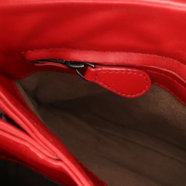 Pre-owned Bottega Veneta Mini Nappa Intrecciato Roma Satchel Red