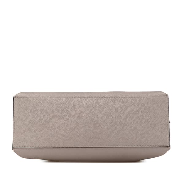 Pre-owned Gucci Medium Leather Bamboo Daily Satchel Gray