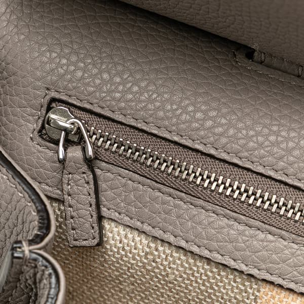 Pre-owned Gucci Medium Leather Bamboo Daily Satchel Gray
