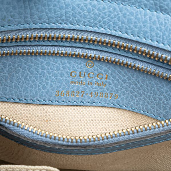 Pre-owned Gucci Mini Leather Swing Satchel Blue