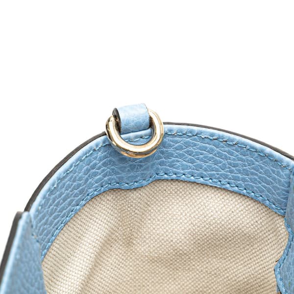 Pre-owned Gucci Mini Leather Swing Satchel Blue