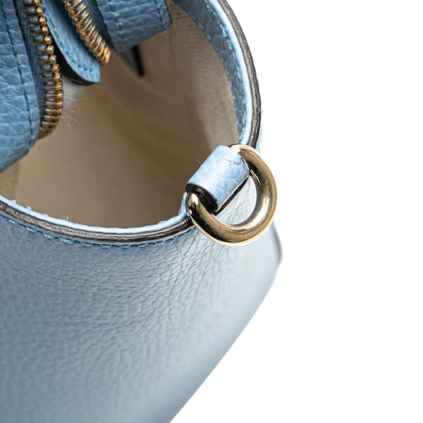 Pre-owned Gucci Mini Leather Swing Satchel Blue
