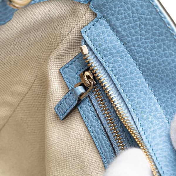 Pre-owned Gucci Mini Leather Swing Satchel Blue