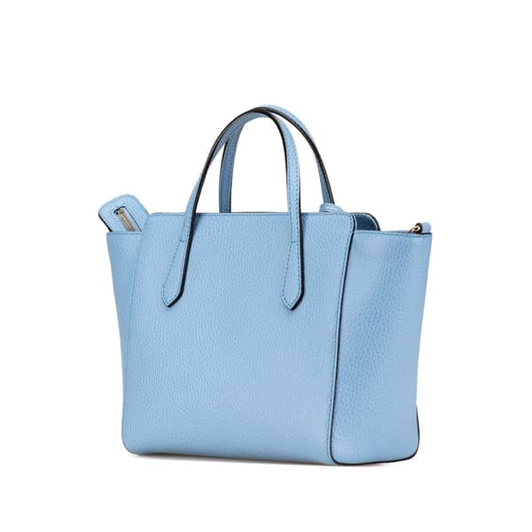 Pre-owned Gucci Mini Leather Swing Satchel Blue