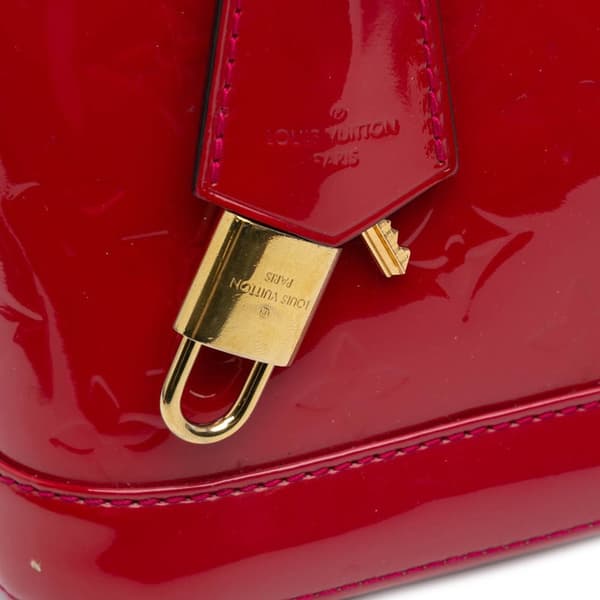 Pre-owned Louis Vuitton Monogram Vernis Alma BB Red
