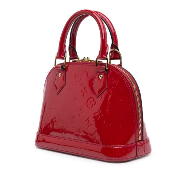 Pre-owned Louis Vuitton Monogram Vernis Alma BB Red