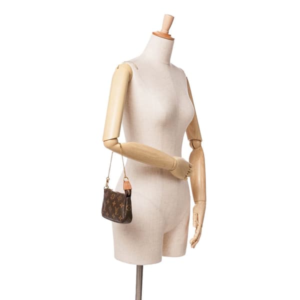 Pre-owned Louis Vuitton Monogram Mini Pochette Accessoires Brown