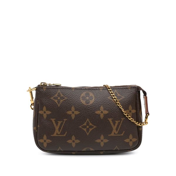 Pre-owned Louis Vuitton Monogram Mini Pochette Accessoires Brown