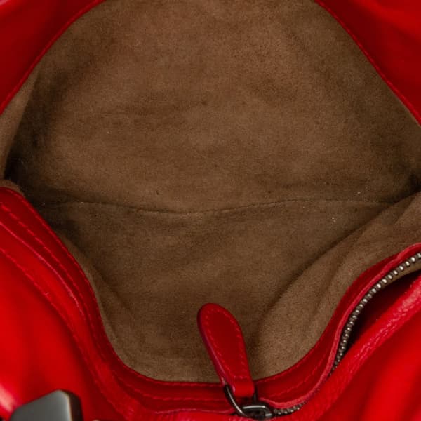 Pre-owned Bottega Veneta Mini Nappa Intrecciato Roma Satchel Red