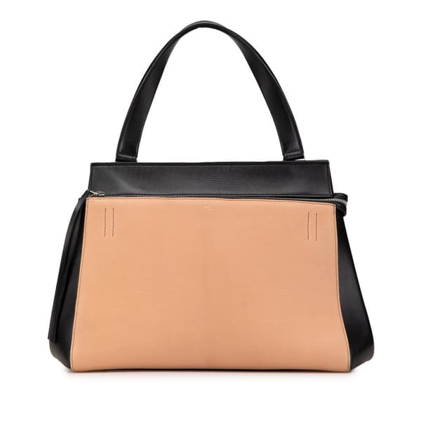 Pre-owned Celine Medium Bicolor Leather Edge Handbag Brown