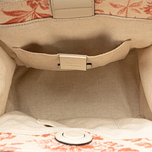Pre-owned Gucci GG Ribbon Herbarium Satchel Pink