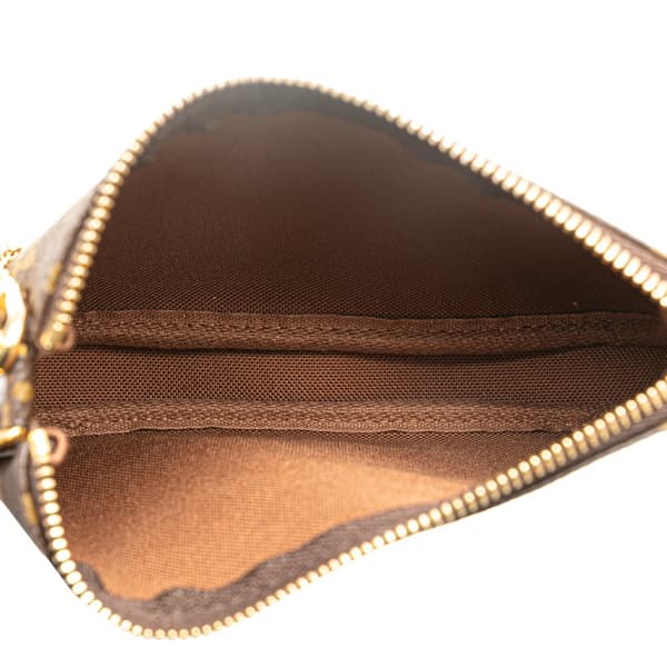 Pre-owned Louis Vuitton Monogram Mini Pochette Accessoires Brown