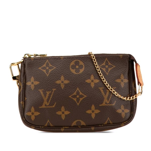 Pre-owned Louis Vuitton Monogram Mini Pochette Accessoires Brown