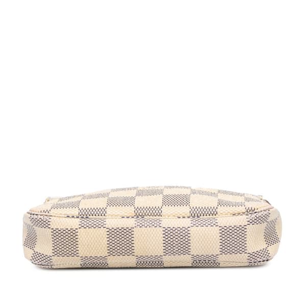 Pre-owned Louis Vuitton Damier Azur Mini Pochette Accessoires White