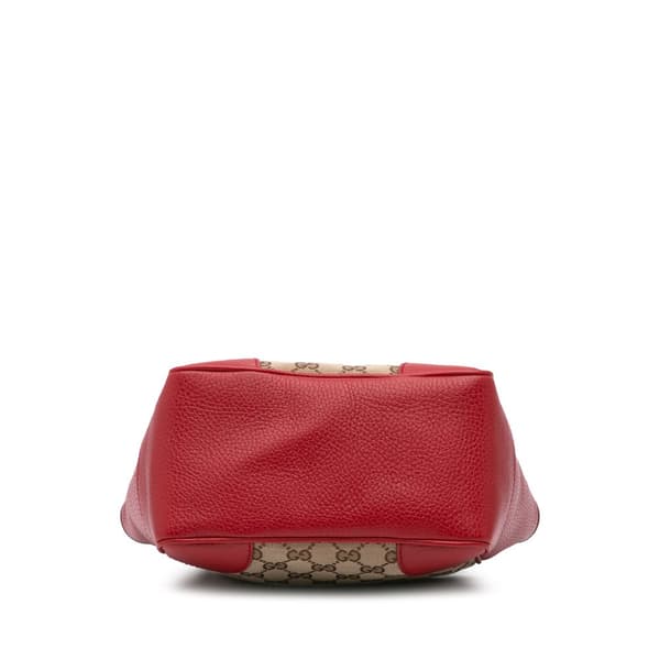 Pre-owned Gucci Small GG Canvas Bree Satchel Brown