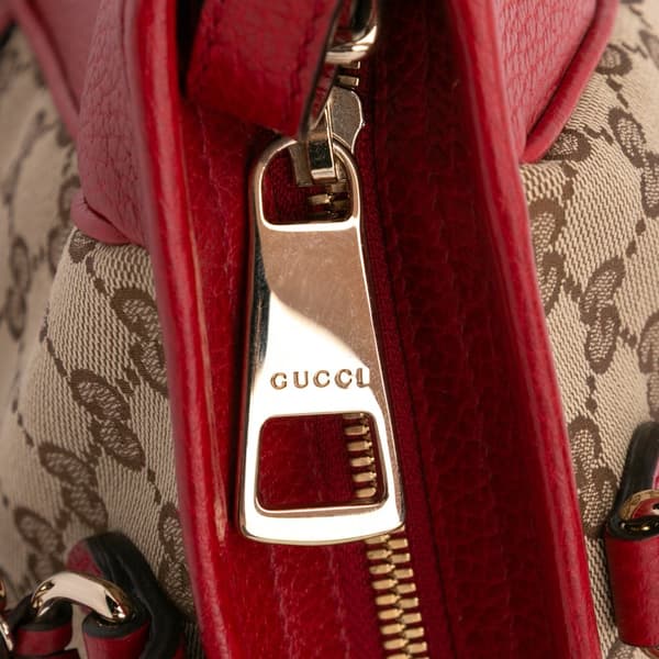 Pre-owned Gucci Small GG Canvas Bree Satchel Brown