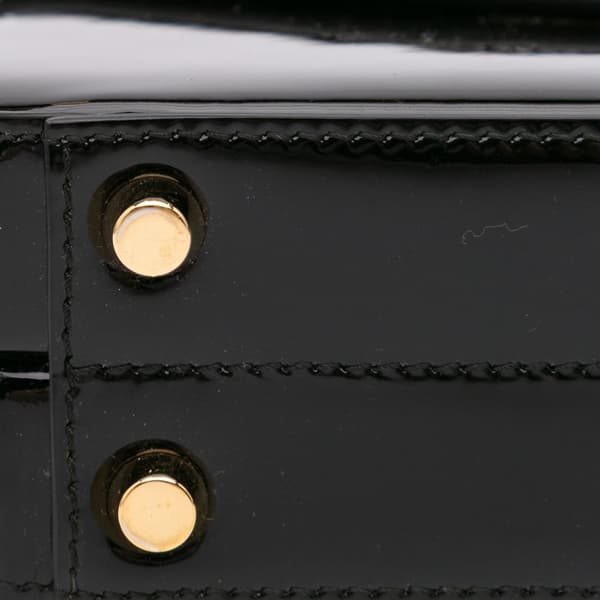 Pre-owned Gucci Mini Patent Sylvie 1969 Top Handle Bag Black