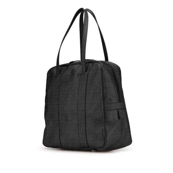 Pre-owned Fendi Zucca Coated Canvas Handbag Gray