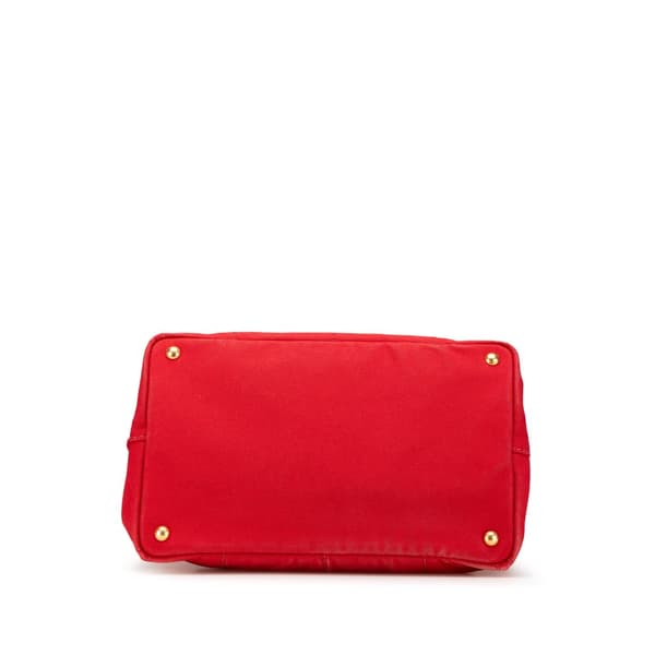 Pre-owned Prada Canvas Canapa Logo Satchel Red