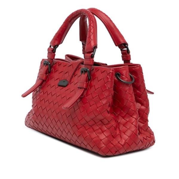 Pre-owned Bottega Veneta Small Intrecciato Roma Red