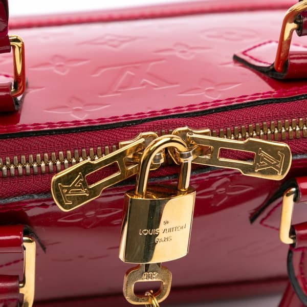 Pre-owned Louis Vuitton Monogram Vernis Alma BB Red