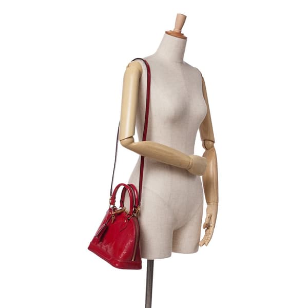 Pre-owned Louis Vuitton Monogram Vernis Alma BB Red