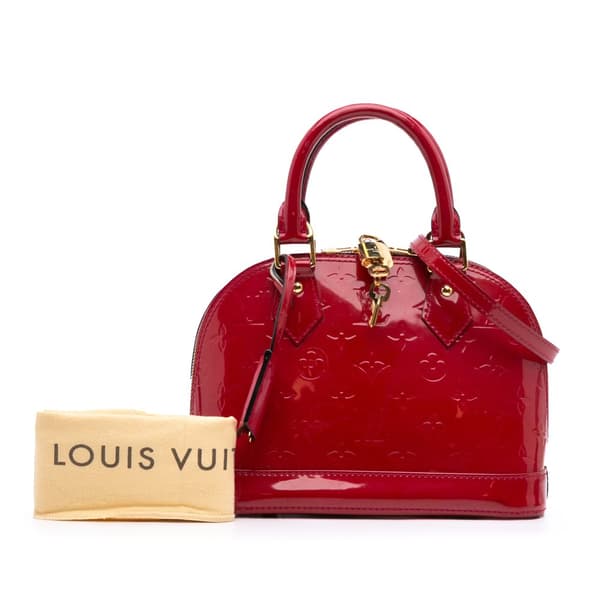 Pre-owned Louis Vuitton Monogram Vernis Alma BB Red