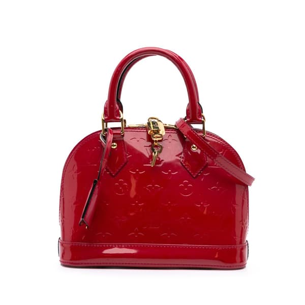Pre-owned Louis Vuitton Monogram Vernis Alma BB Red