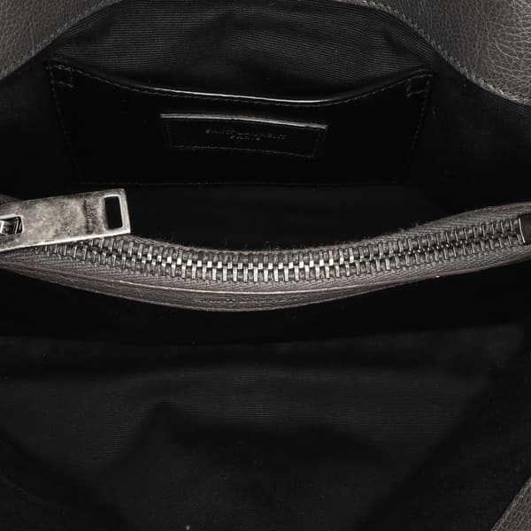 Pre-owned Saint Laurent Medium Monogram Chevron Sheepskin College Satchel Gray
