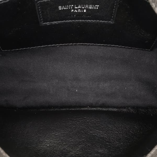 Pre-owned Saint Laurent Medium Monogram Chevron Sheepskin College Satchel Gray