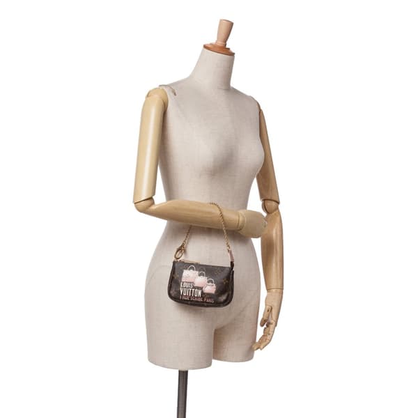 Pre-owned Louis Vuitton Monogram Affiche Mini Pochette Accessoires Brown
