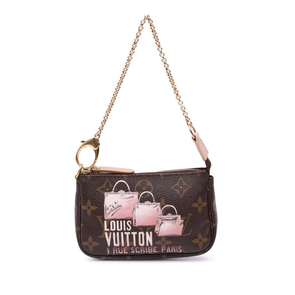 Pre-owned Louis Vuitton Monogram Affiche Mini Pochette Accessoires Brown