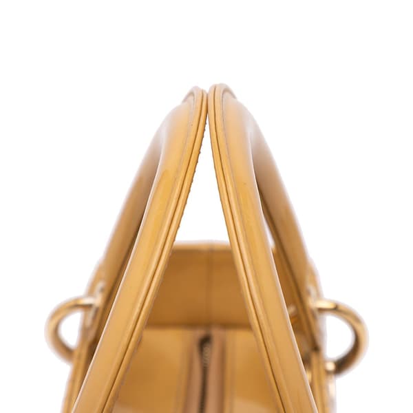 Pre-owned Dior Medium Patent Cannage Lady Dior Brown