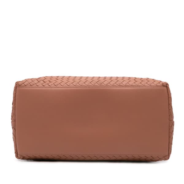 Pre-owned Bottega Veneta Nappa Intrecciato Satchel Brown
