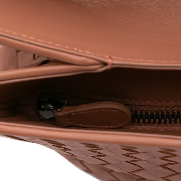 Pre-owned Bottega Veneta Nappa Intrecciato Satchel Brown