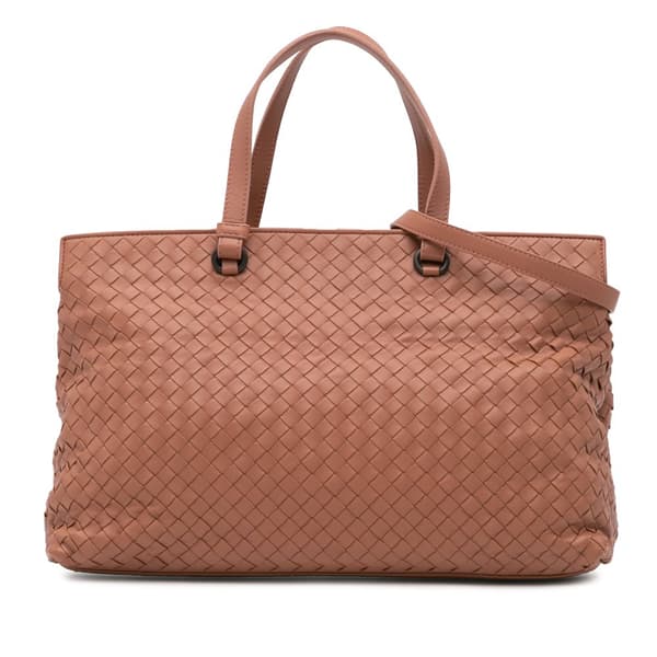 Pre-owned Bottega Veneta Nappa Intrecciato Satchel Brown
