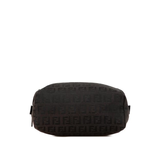 Pre-owned Fendi Mini Zucchino Canvas Handbag Black