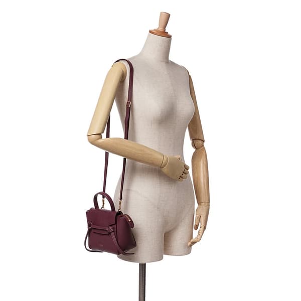 Pre-owned Celine Pico Grained Calfskin Belt Bag Red