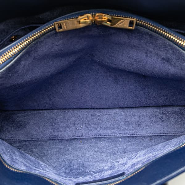 Pre-owned Saint Laurent Small Leather Sac De Jour Satchel Blue