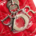 Miniatyrbilde 7 av 10: Pre-owned Dior Medium Patent Cannage Lady Dior Red