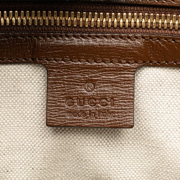 Pre-owned Gucci Small GG Supreme Interlocking G Tote Brown