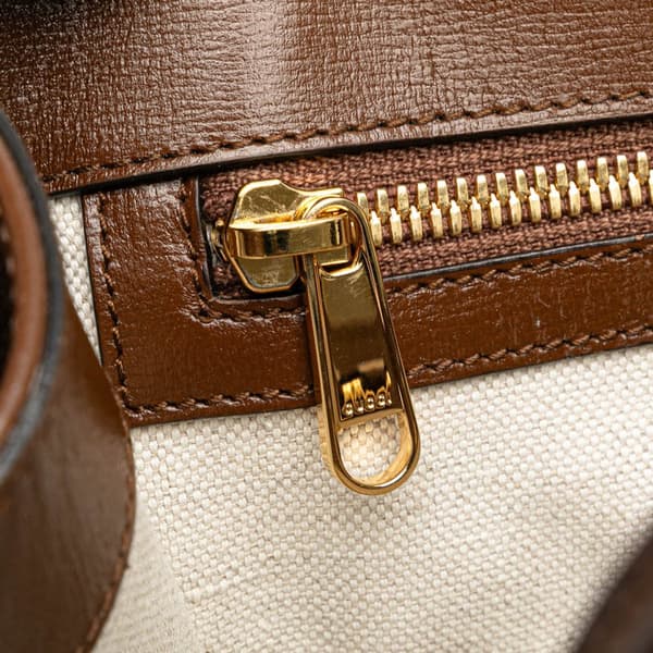 Pre-owned Gucci Small GG Supreme Interlocking G Tote Brown