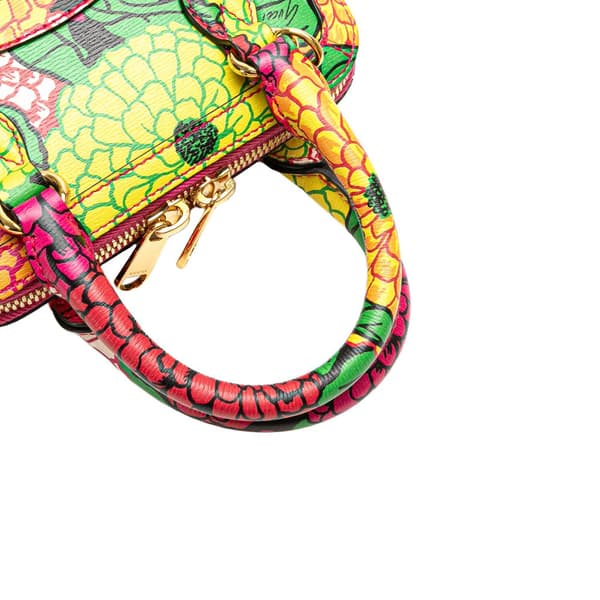 Pre-owned Gucci Ken Scott Mini Textured Calfskin Pomponica Horsebit 1955 Top Handle Bag Pink