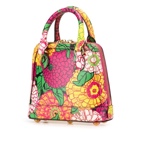 Pre-owned Gucci Ken Scott Mini Textured Calfskin Pomponica Horsebit 1955 Top Handle Bag Pink