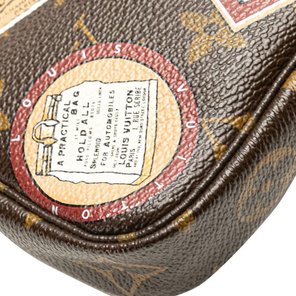 Pre-owned Louis Vuitton Monogram Patch Mini Pochette Accessoires Brown