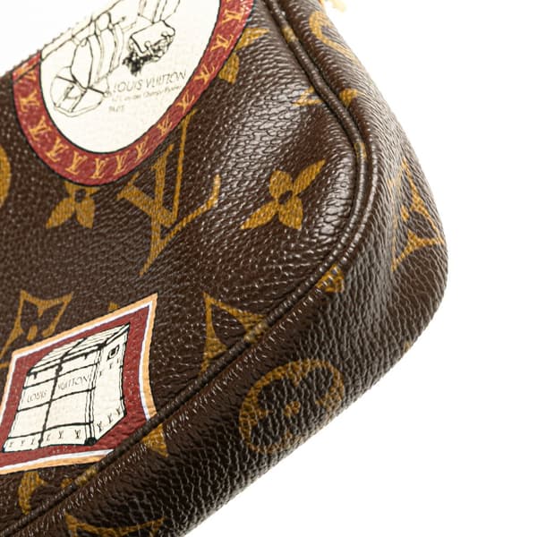 Pre-owned Louis Vuitton Monogram Patch Mini Pochette Accessoires Brown