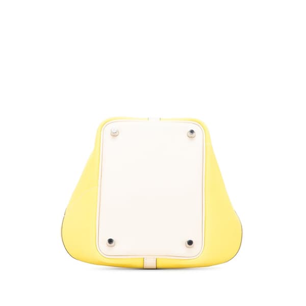 Pre-owned Hermès Toile Goeland and Swift Cargo Picotin Lock 18 Yellow